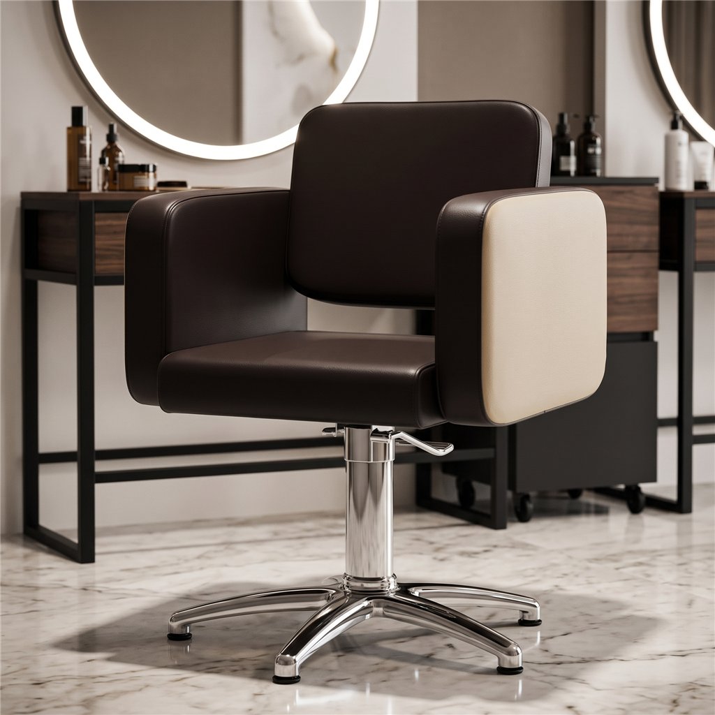 Sedia da parrucchiere Brisa moderno - rivestimenti personalizzabili e base in acciaio | Decovera