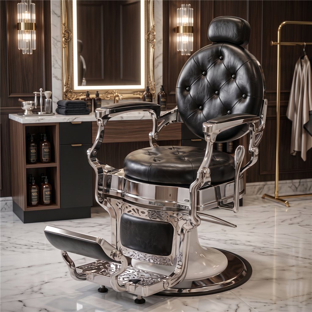 Poltrona da barbiere Perfido Chrome Vintage Fersan