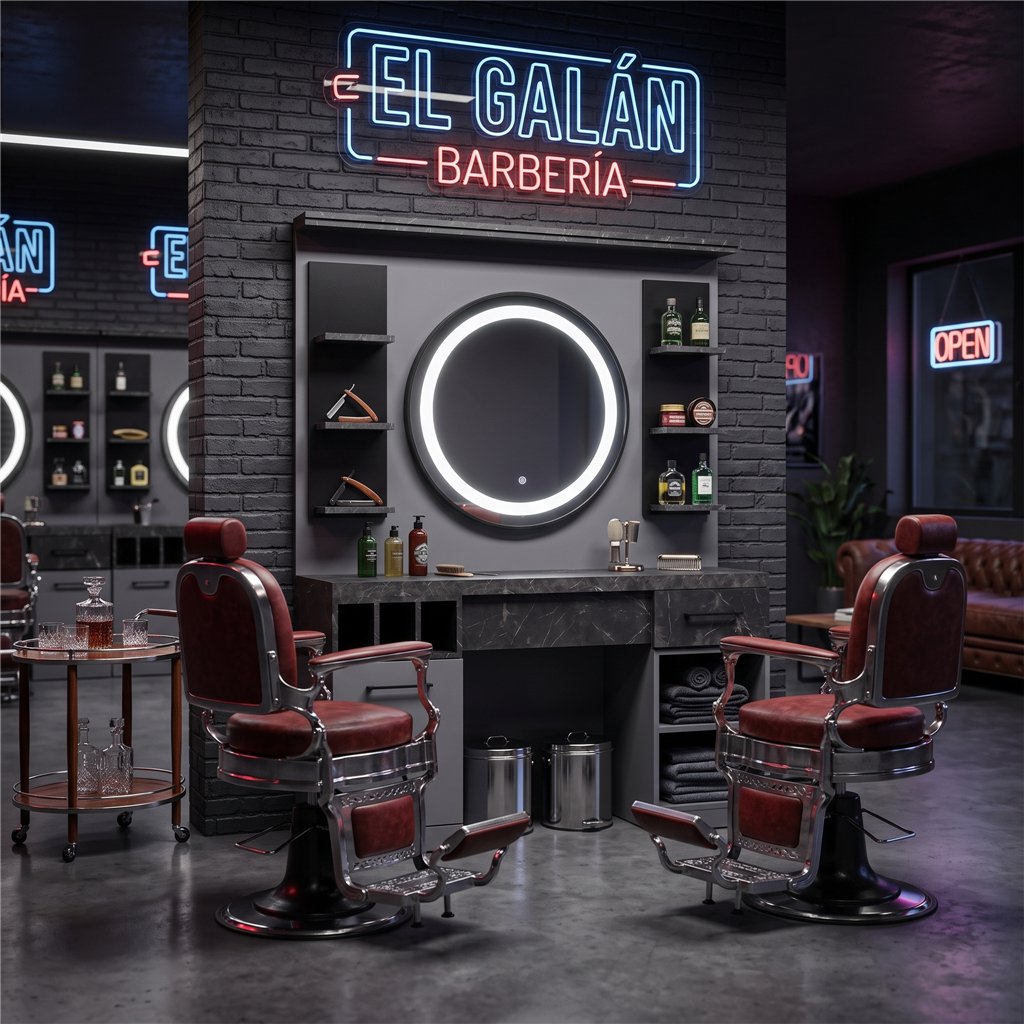 Postazione da barbiere MUDI ZINC grigia senza specchio