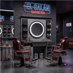 Coiffeuse de barber shop MUDI ZINC grise sans miroir