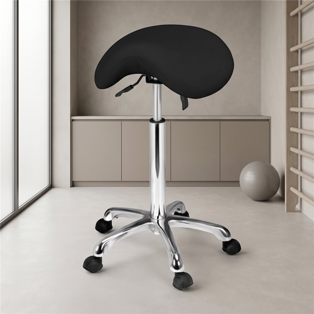 Taburete ergonómico silla de montar Diavolo Black Weelko regulable