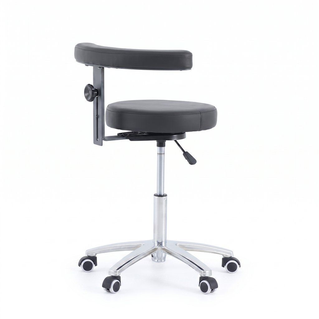 Taburete redondo WK CORE con reposabrazos giratorio 360°