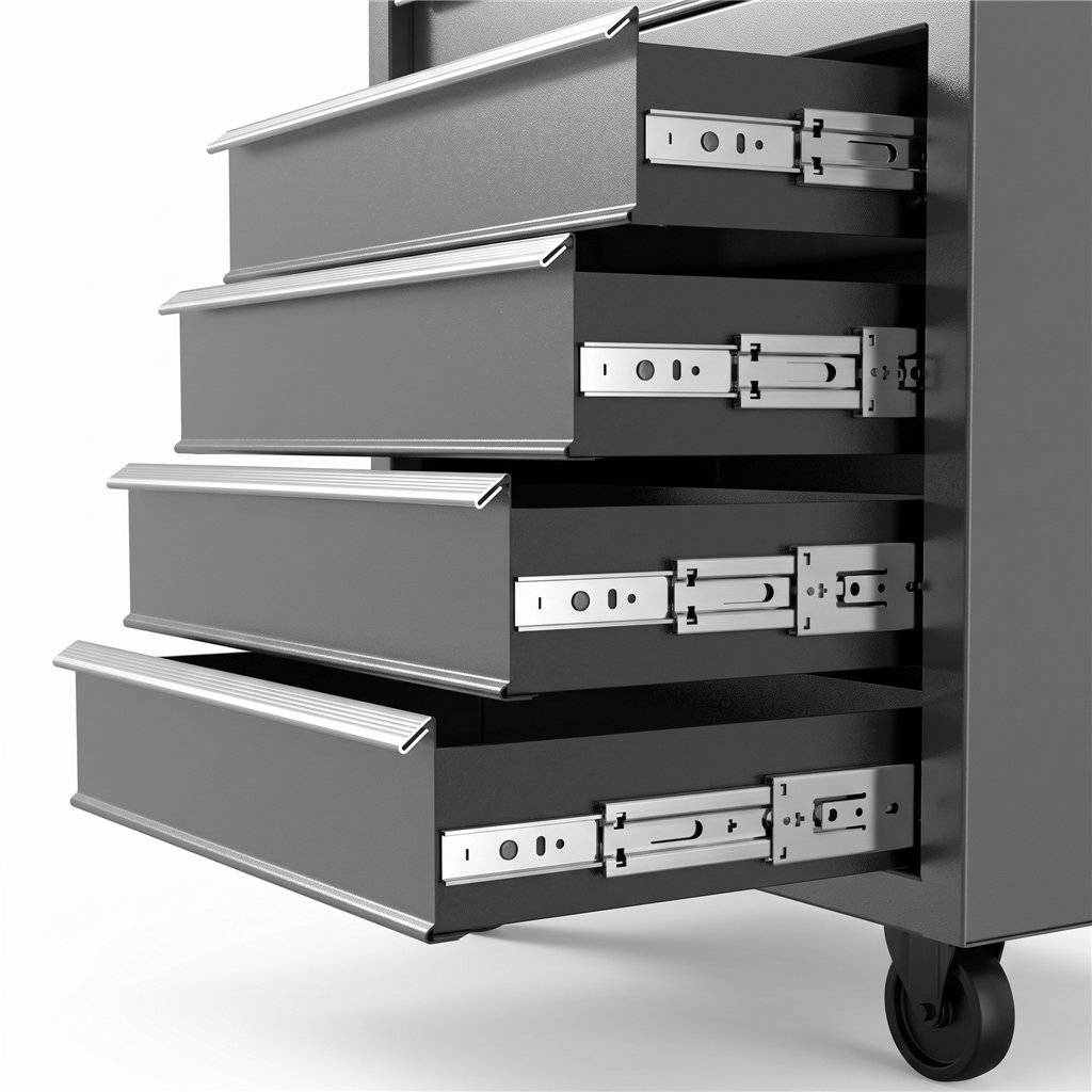 MUDI CRUX metal utility trolley with 5 drawers