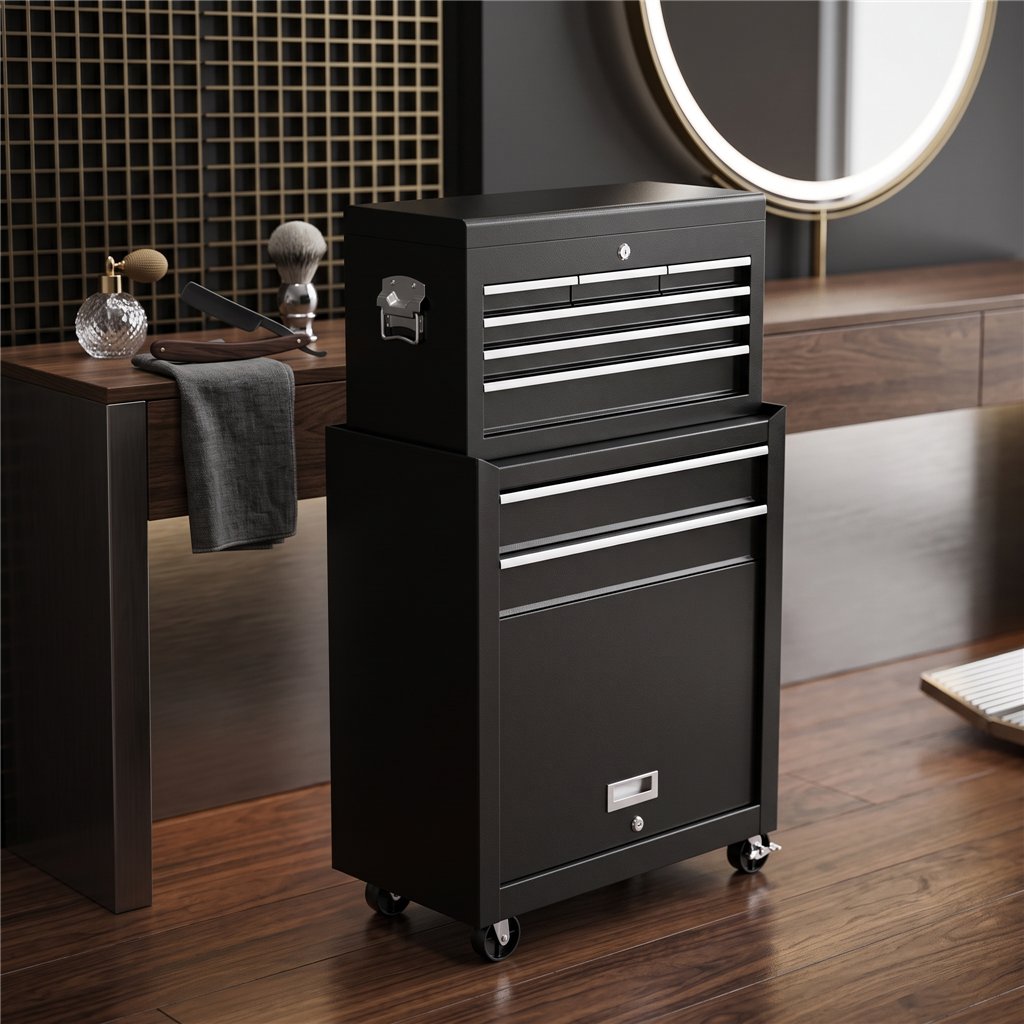 MUDI TRAX modular metal trolley with removable tool chest