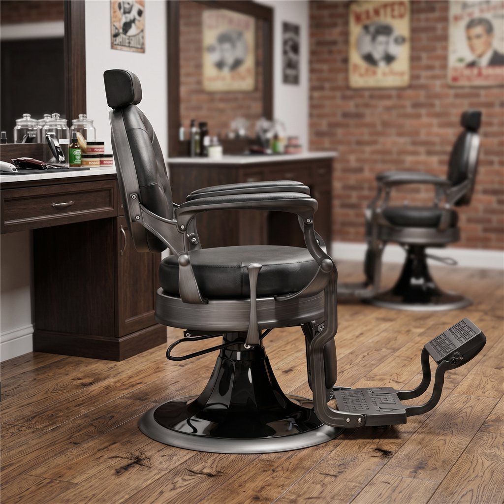 Weelko LARRY BRUSH vintage black barber chair