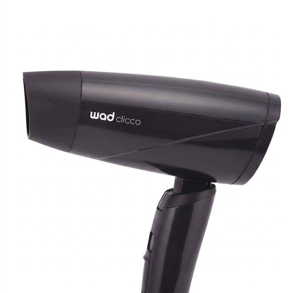 WAD CLICCO MINI black foldable travel hair dryer