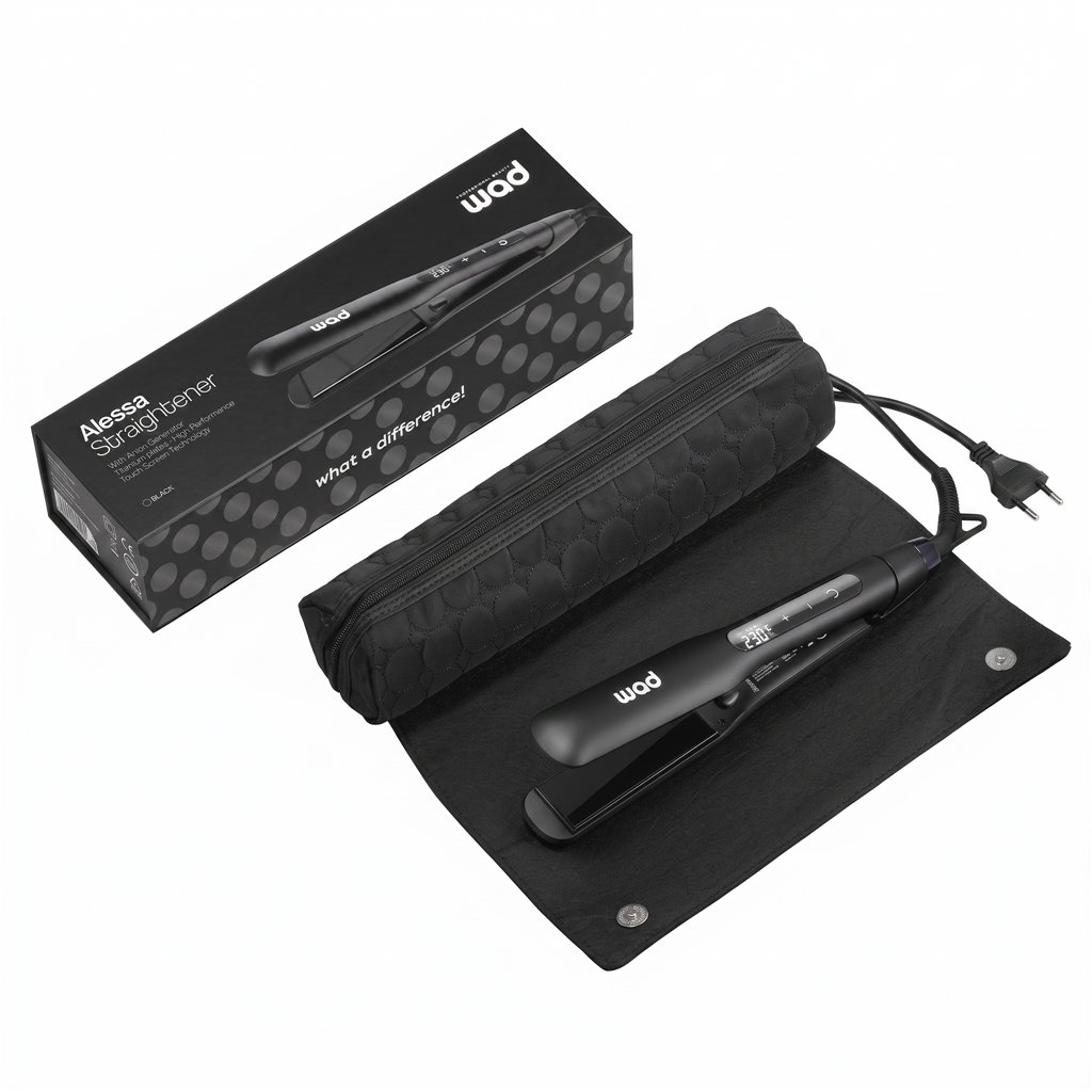 WAD ALESSA professional hair straightener with titanium plates