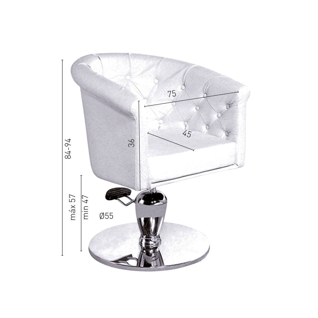 Sillón de corte PostQuam Round Dot White