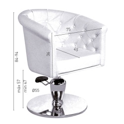 Poltrona da taglio PostQuam Round Dot White