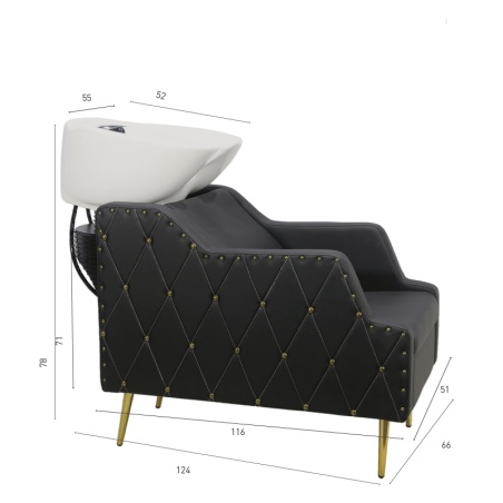 Bac à shampoing King PostQuam avec fauteuil intégré