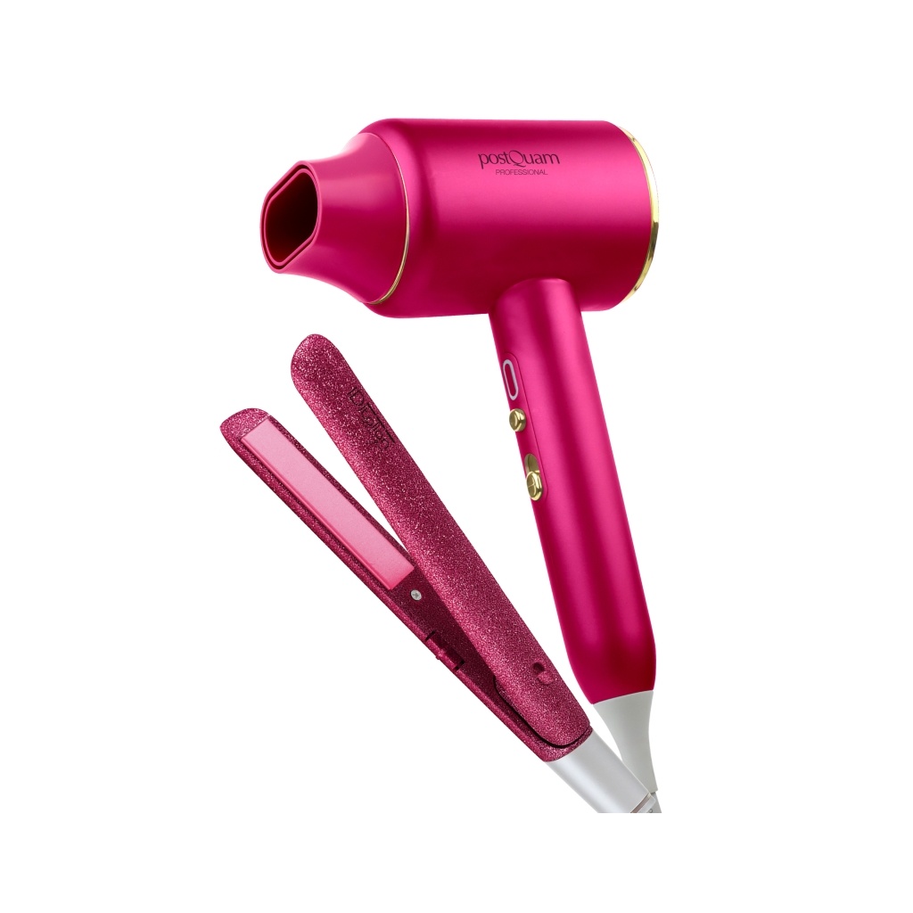 PostQuam Veloce Ionic Blue P Hair Dryer + Glit USB Straightener Pack