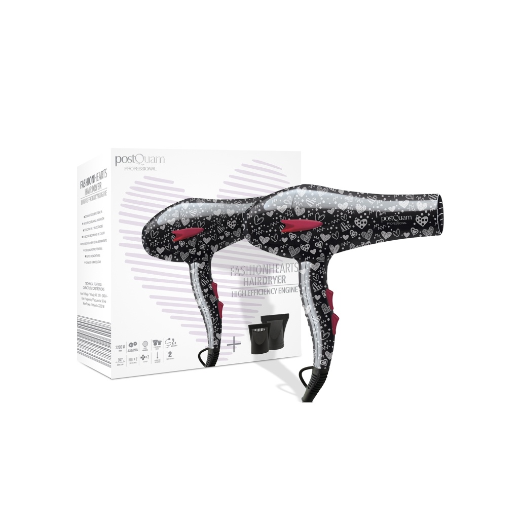 Secador PostQuam Fashion Hearts 2.400 W | Sunmarket