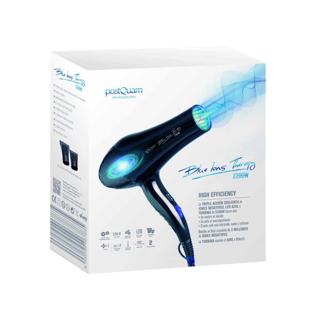 Sèche-cheveux Blue Ions Therapy 2400W PostQuam