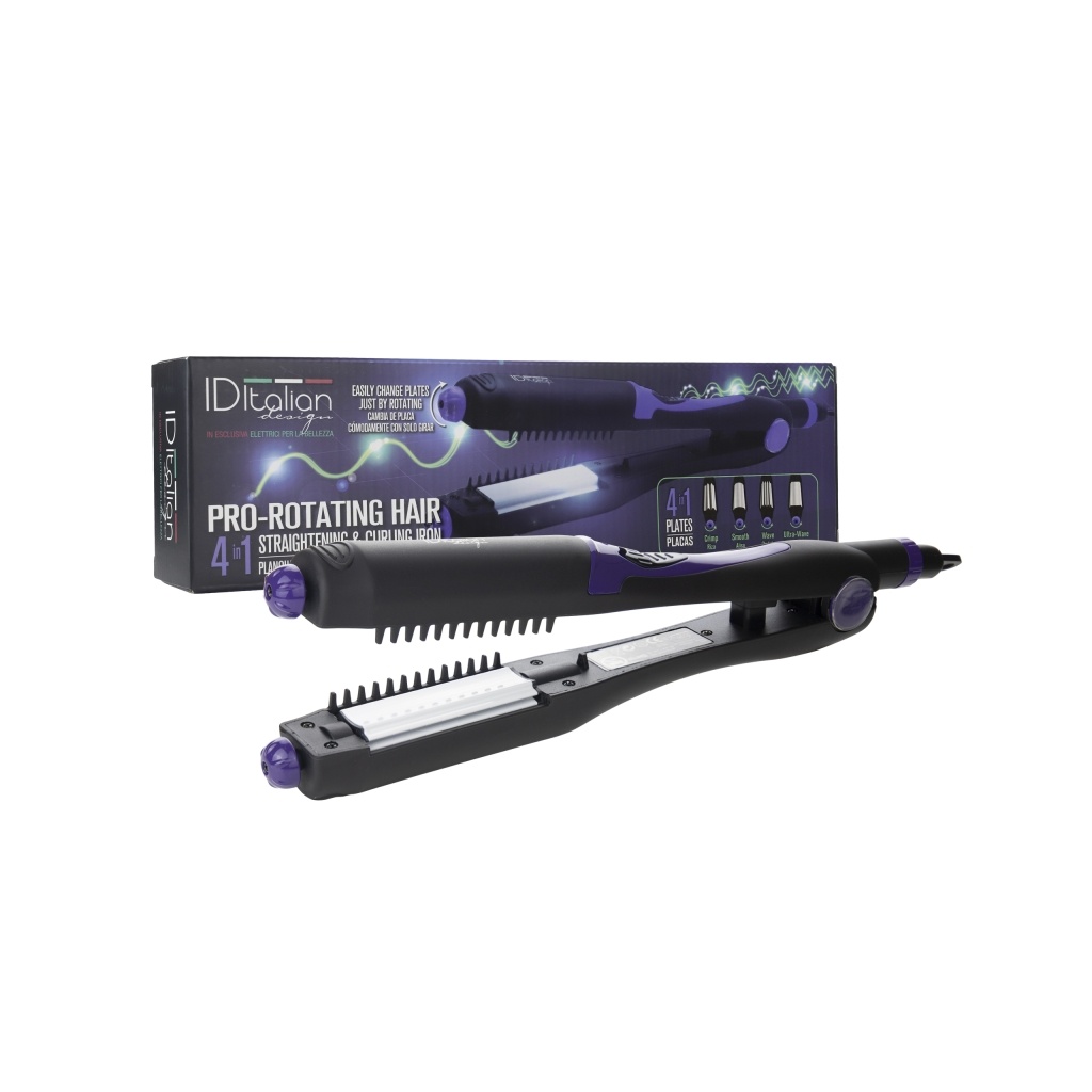 ID Italian Design Magic Interchangeable Pro-Rotating 4-in-1 Hair Straightener