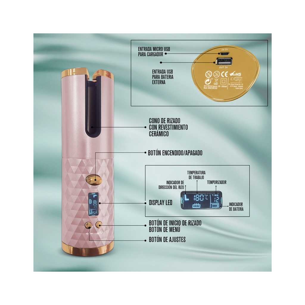 Modelador automático sem fios Wireless Diamond Curl
