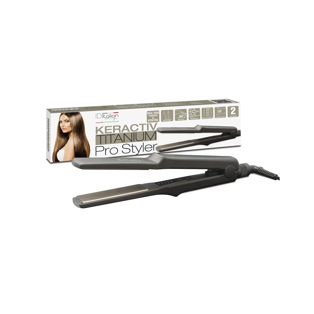 ID Italian Design Keractiv Pro Styler Hair Straightener | Titanium