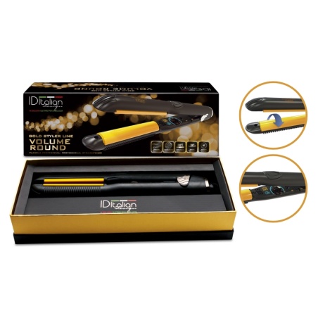 ID Italian Design Gold Styler Volume Round ID Gold Hair Straightener