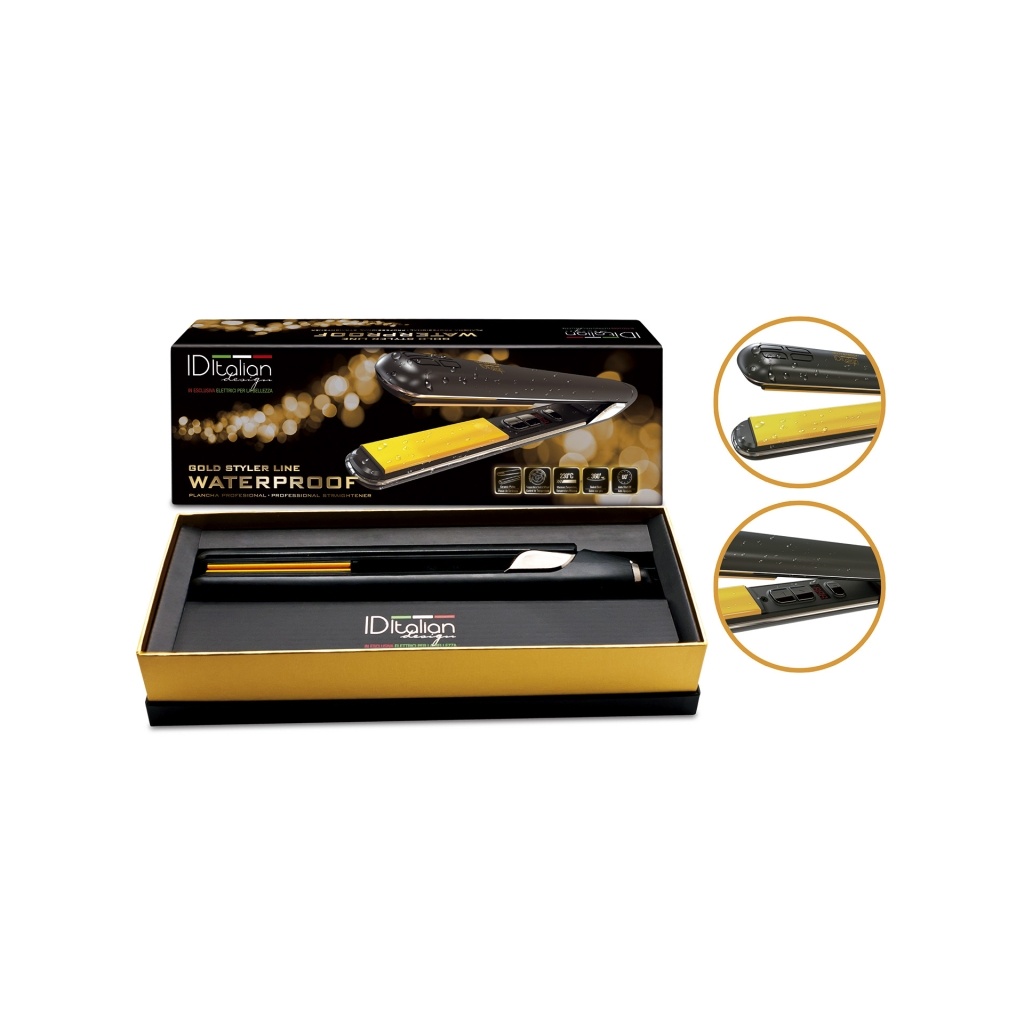 ID Italian Design Gold Styler Waterproof ID Gold Hair Straightener
