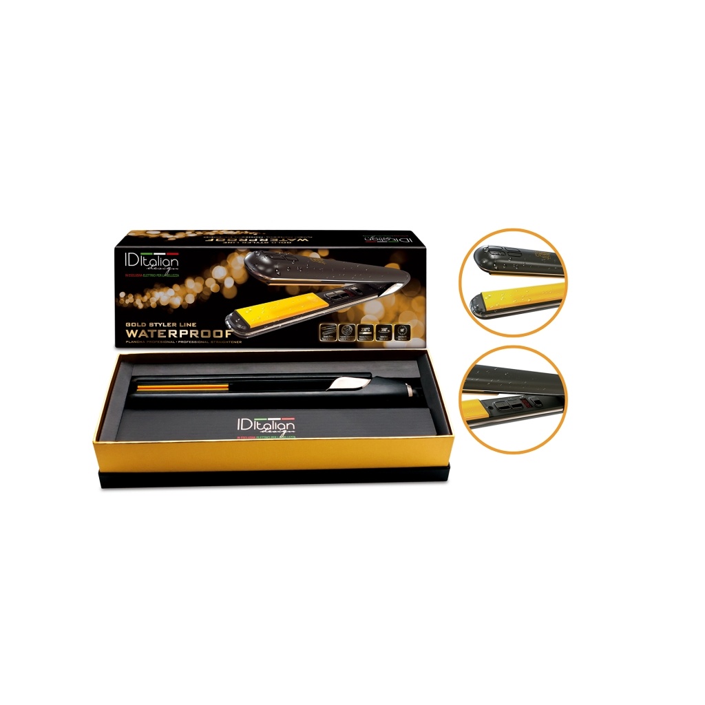 ID Italian Design Gold Styler Waterproof ID Gold Hair Straightener