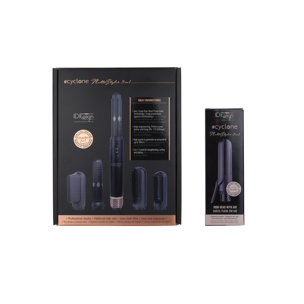 ID Italian Design Cyclone Multi Styler 5 en 1 avec lisseur à air