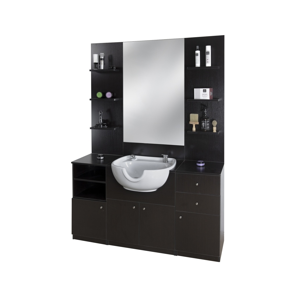ID Italian Design barber station with integrated washbasin