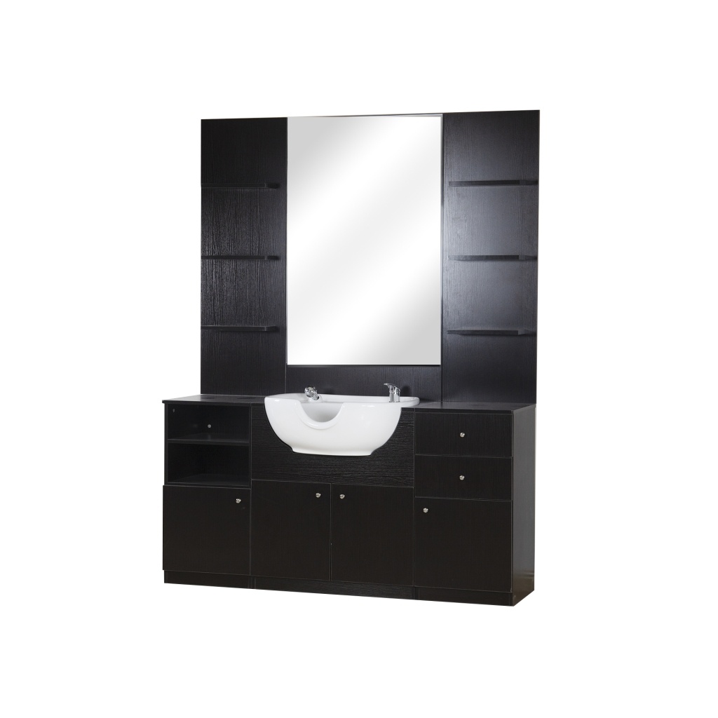 ID Italian Design barber station with integrated washbasin