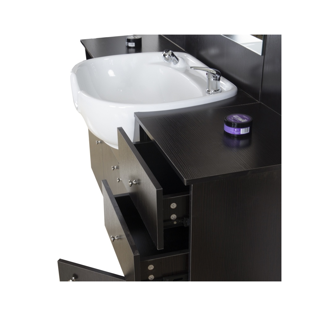 ID Italian Design barber station with integrated washbasin