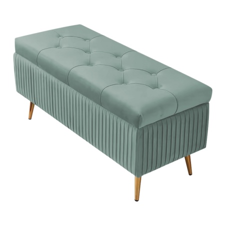 Helsinki Grey Ottoman Bench with Storage | ID Italian Design