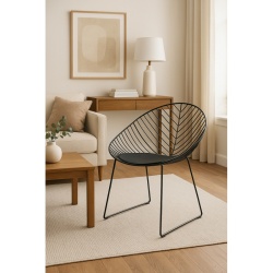 Chaise Mons Noire ID Italian Design | Acier et PU