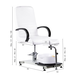 Poltrona hidráulica de manicure e pedicure Torino branca