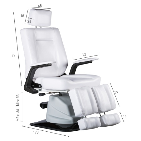 Cadeira de pedicure articulada Torino branca | ID Italian Design