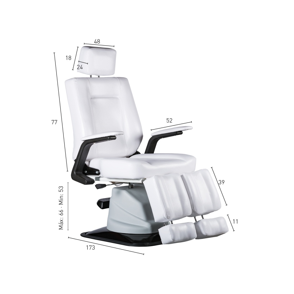 Cadeira de pedicure articulada Torino branca | ID Italian Design