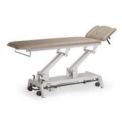 DDUUEETT AVANT 431 electric treatment table with grey base and taupe upholstery