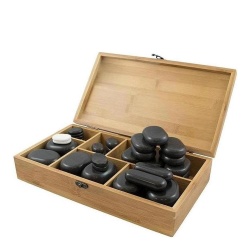 Weelko BREATHE conjunto de 45 pedras de basalto para massagem