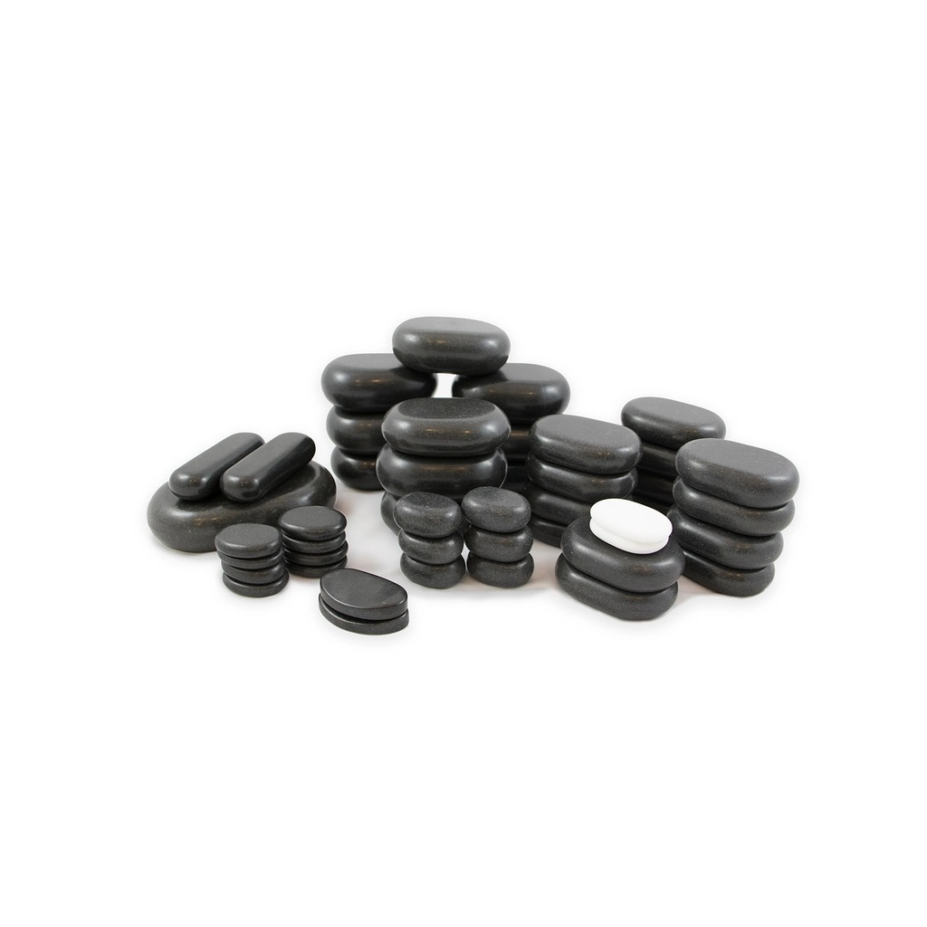 Weelko BREATHE conjunto de 45 pedras de basalto para massagem