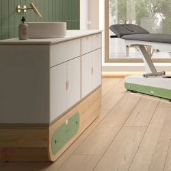 Naggura Rooms IKON Hygiene L Ceramic Oak hygiene module with ceramic sink