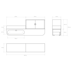 Banco para vestuario Naggura Rooms IKON Changing Bench L Oak con armario