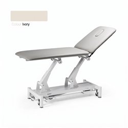DDUUEETT CLASSIC 201 electric treatment table with white base and ivory upholstery