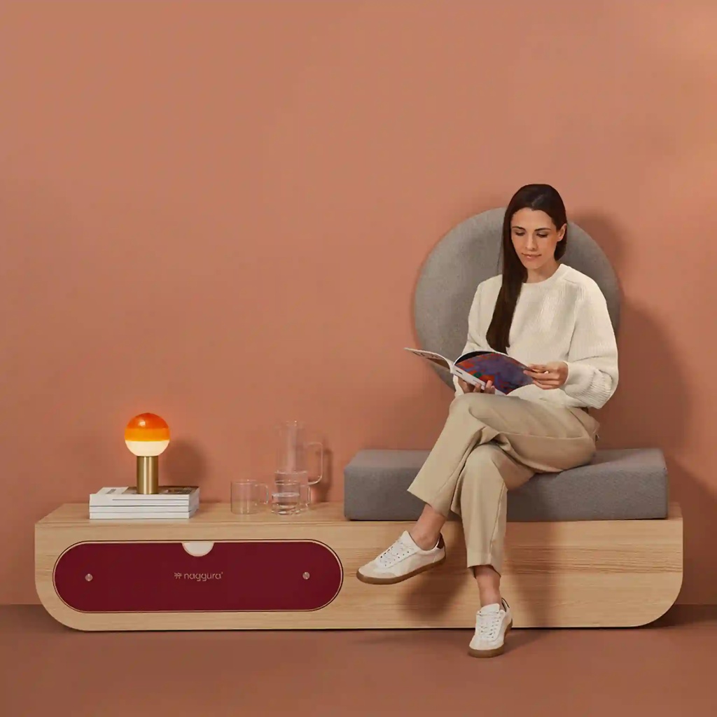 Banco de espera Naggura Rooms IKON Bench L Individual roble