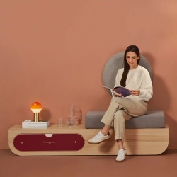 Banco de espera Naggura Rooms IKON Bench L Individual roble