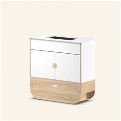 Naggura IKON Hygiene S Inox Oak hygiene module with stainless steel sink