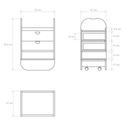 Naggura Rooms IKON multifunctional trolley with drawers