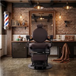 Sillón de barbería Volt Weelko marrón oscuro