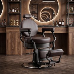 Sillón de barbería Volt Weelko marrón oscuro