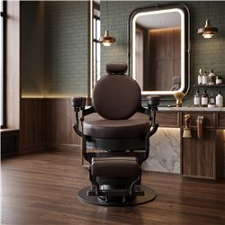 Sillón de barbería Volt Weelko marrón oscuro