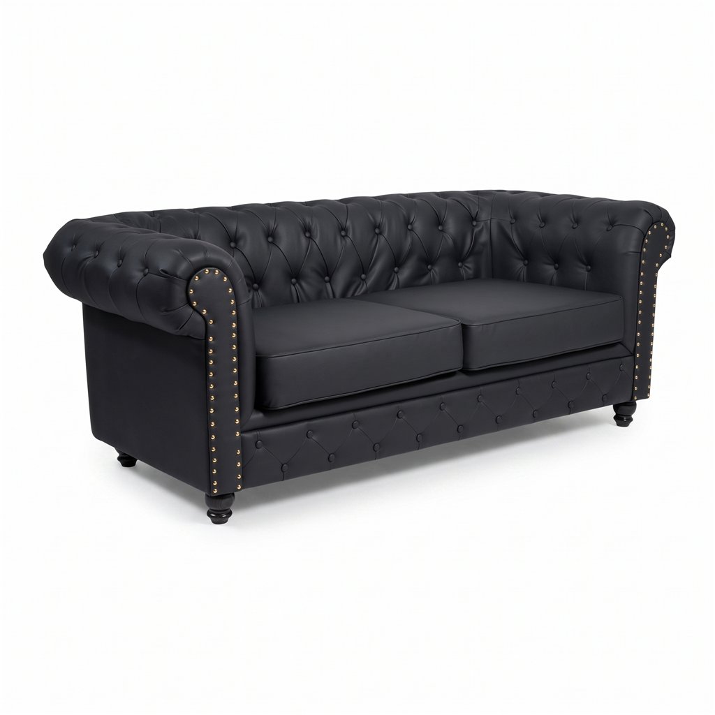 Divano Chesterfield Repose rivestimento capitonné, struttura metallo e legno - Weelko