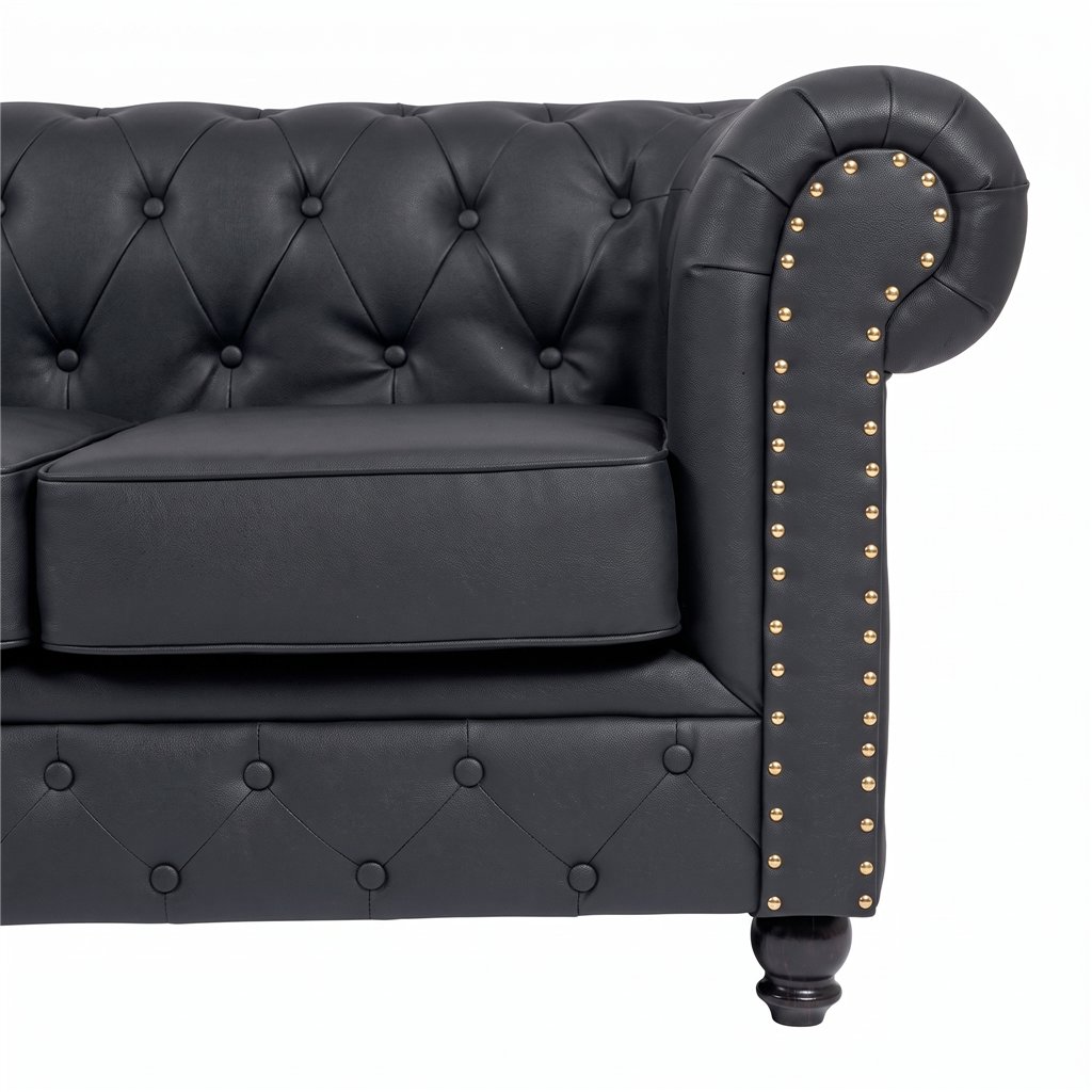 Divano Chesterfield Repose rivestimento capitonné, struttura metallo e legno - Weelko