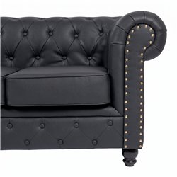 Canapé Chesterfield Repose capitonné finition vieillie Weelko
