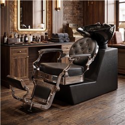 Bac de lavage Ranch Silver - vasque en céramique noire basculante - Weelko