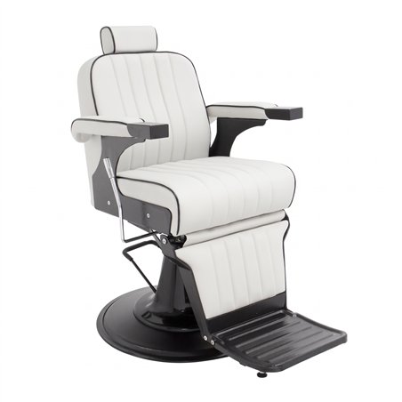 Barberstuhl Corinto Schwarz/Silber mit silbernem Fuß